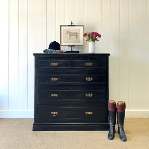 A Large Ebonized English Walnut Chest of Drawers Dresser c1890