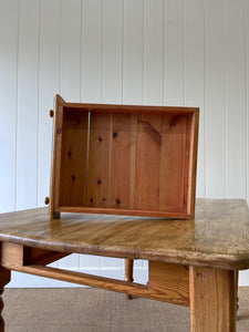 Vintage English Country Pine Waxed 4ft Dining Harvest Table