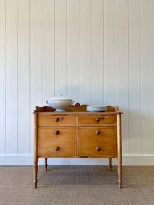 An English Country Pine Galleried Console or Small Sideboard c1810