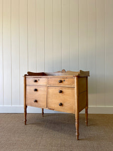 An English Country Pine Galleried Console or Small Sideboard c1810