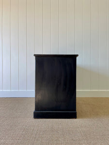 A Low English Ebonized Black Chest of Drawers Dresser c1890
