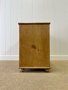 An Antique English Pine Pedestal Desk or Sideboard c1890 with Wooden Knobs