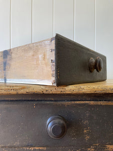 An English Pine Console or Work Table with Scalloped Apron c1870 and Old Paint