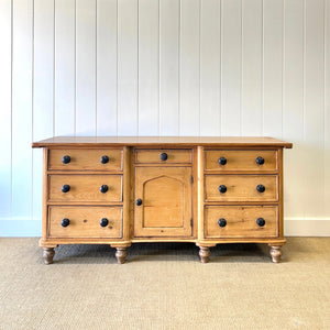 A Large English Country 7 Drawer Pine Buffet or Sideboard