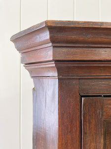 A Very Charming Georgian Oak Country Made Hanging Corner Cupboard c1800