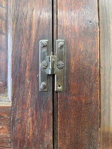 A Very Charming Georgian Oak Country Made Hanging Corner Cupboard c1800