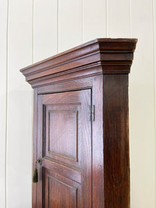 A Very Charming Georgian Oak Country Made Hanging Corner Cupboard c1800