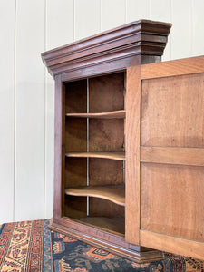 A Very Charming Georgian Oak Country Made Hanging Corner Cupboard c1800
