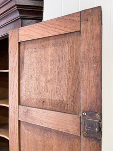 A Very Charming Georgian Oak Country Made Hanging Corner Cupboard c1800