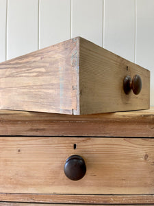 An Antique English Pine Chest of Drawers Dresser with Wooden Knobs