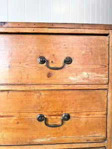An Antique English Pine Chest of Drawers Dresser