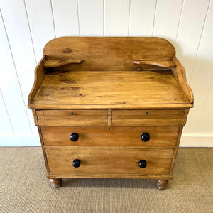 An English Pine Chest of Drawers with Gallery c1880