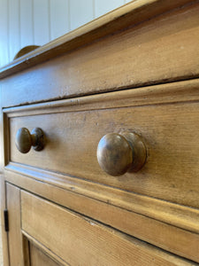 An English Pine Sideboard Buffet with Gallery c1880