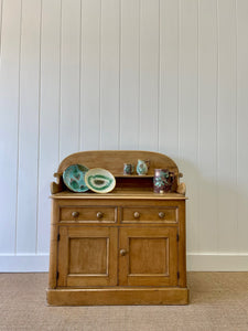 An English Pine Sideboard Buffet with Gallery c1880