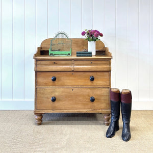 An English Pine Chest of Drawers with Gallery c1880