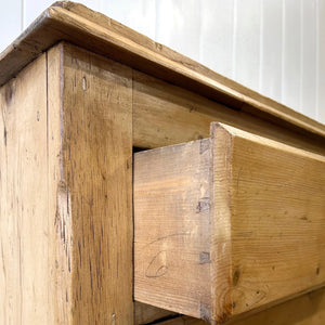 An Antique English Pine Chest of Drawers Dresser c1890
