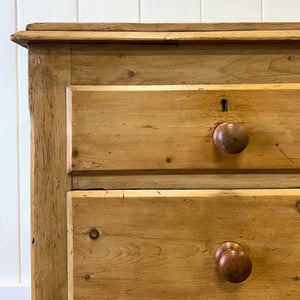 An Antique English Pine Chest of Drawers Dresser c1890