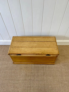 An English Pine Blanket Box or Small Low Coffee Table With Iron Handles c1850