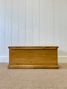 An English Pine Blanket Box or Small Low Coffee Table With Iron Handles c1850