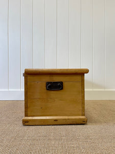 An English Pine Blanket Box or Small Low Coffee Table With Iron Handles c1850