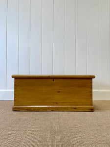 An English Pine Blanket Box or Small Low Coffee Table With Iron Handles c1850