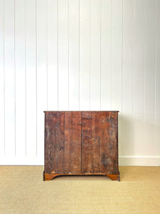 A English George III Oak Country Built Feather-banded Chest of Drawers