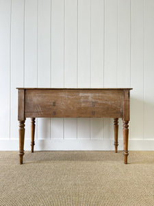 Antique English Country Pine Console Table with Drawers c1890