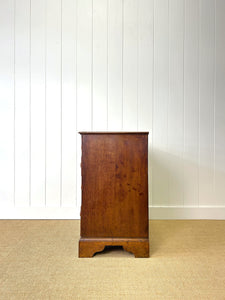 A English George III Oak Country Built Feather-banded Chest of Drawers