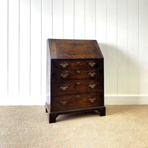 An Antique Oak Drop Front Desk with Original Brass Hardware c1890