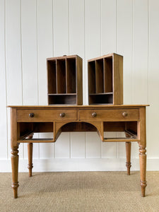 Antique English Country Pine Console Table with Drawers c1890