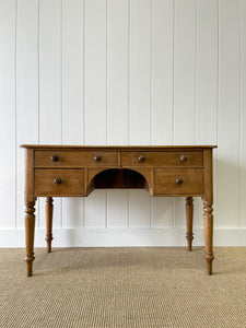 Antique English Country Pine Console Table with Drawers c1890