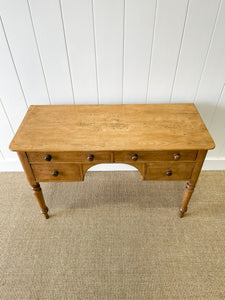Antique English Country Pine Console Table with Drawers c1890