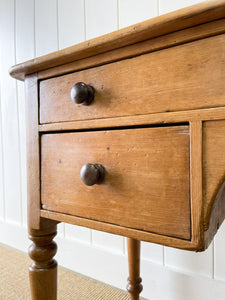 Antique English Country Pine Console Table with Drawers c1890