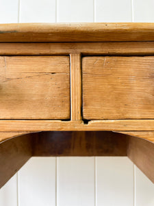 Antique English Country Pine Console Table with Drawers c1890