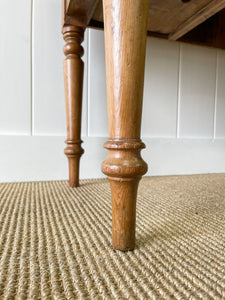 Antique English Country Pine Console Table with Drawers c1890