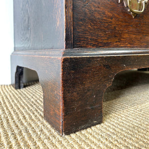 An Antique Oak Drop Front Desk with Original Brass Hardware c1890