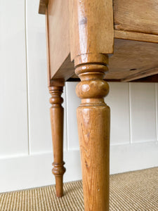 Antique English Country Pine Console Table with Drawers c1890