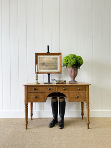 Antique English Country Pine Console Table with Drawers c1890