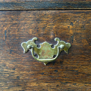 An Antique Oak Drop Front Desk with Original Brass Hardware c1890
