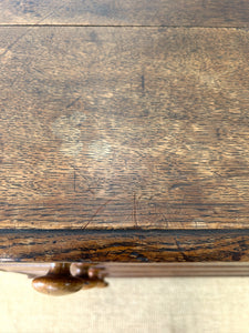 A English George III Oak Country Built Feather-banded Chest of Drawers