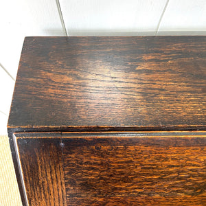 An Antique Oak Drop Front Desk with Original Brass Hardware c1890
