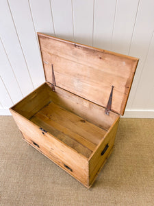 An English Pine Mule Chest Trunk or Blanket Box c1850