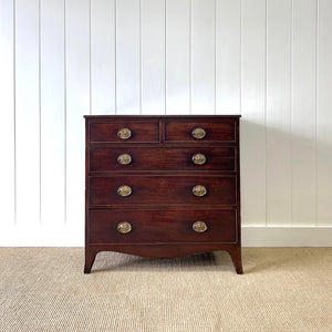 A English Mahogany Chest of Drawers with Oval Brass Hardware