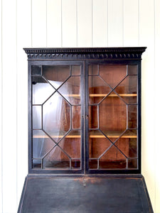 A 19th Century Ebonized Secretary Desk Bookcase