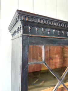 A 19th Century Ebonized Secretary Desk Bookcase