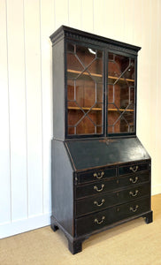 A 19th Century Ebonized Secretary Desk Bookcase