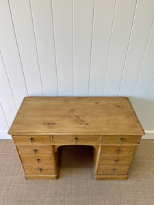 Antique English Pine Pedestal Desk c1890