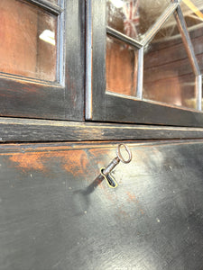 A 19th Century Ebonized Secretary Desk Bookcase