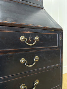 A 19th Century Ebonized Secretary Desk Bookcase