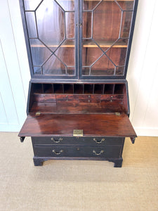 A 19th Century Ebonized Secretary Desk Bookcase